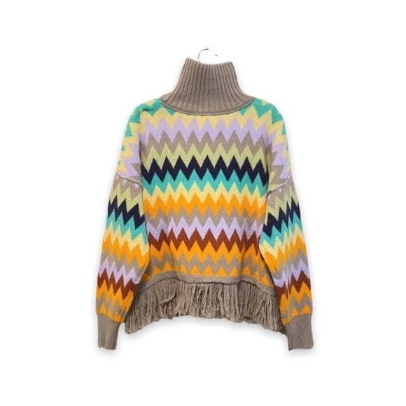 NWT Anthropologie Plenty by Tracy Reese Fringed Turtleneck Sweater Size XS - Picture 8 of 12
